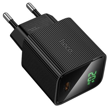 Сетевое зарядное устройство HOCO CS82A Excellent single port PD20W charger with digital display(EU) Black (6942007664493) фото №5