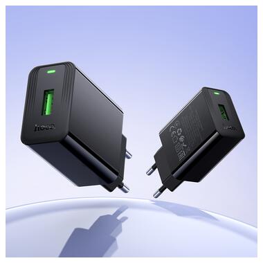 Сетевое зарядное устройство HOCO CS92A Leader single port QC3.0 charger set(Type-C) Black (6942007671057) фото №9