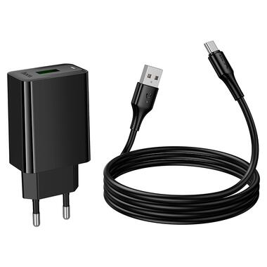 Сетевое зарядное устройство HOCO CS92A Leader single port QC3.0 charger set(Type-C) Black (6942007671057) фото №7