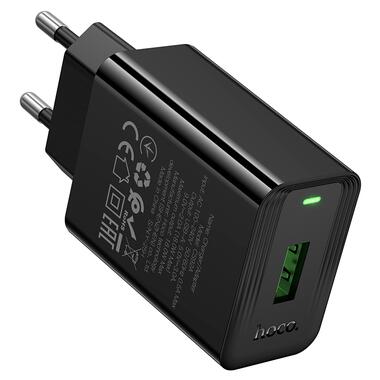 Сетевое зарядное устройство HOCO CS92A Leader single port QC3.0 charger(EU) Black (6942007671033) фото №6