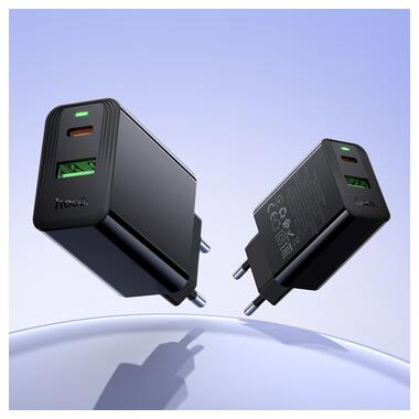 Сетевое зарядное устройство HOCO CS94A Leader PD20W+QC3.0 charger(EU) Black (6942007671101) фото №9