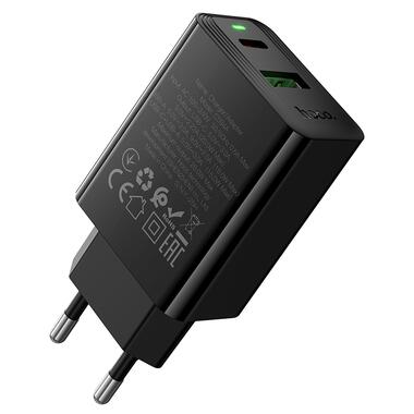 Сетевое зарядное устройство HOCO CS94A Leader PD20W+QC3.0 charger(EU) Black (6942007671101) фото №4