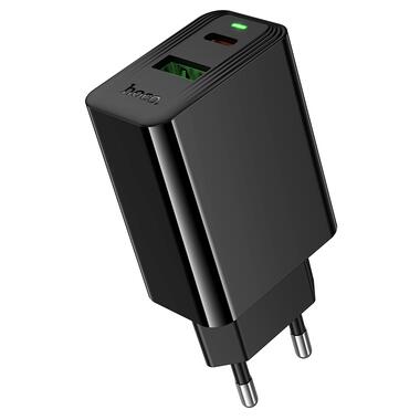 Сетевое зарядное устройство HOCO CS94A Leader PD20W+QC3.0 charger(EU) Black (6942007671101) фото №1