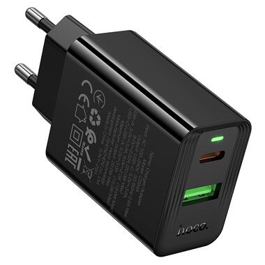 Сетевое зарядное устройство HOCO CS94A Leader PD20W+QC3.0 charger(EU) Black (6942007671101) фото №6