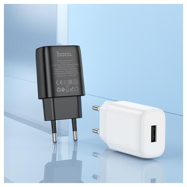 Сетевое зарядное устройство с кабелем HOCO C134A Solid single-port charger set(Type-C) White (6942007621366) фото №6