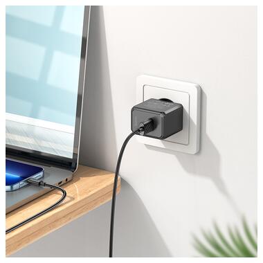 Сетевое зарядное устройство с кабелем HOCO CS11A Ocean single port charger set(iP) Black (6942007603560) фото №5