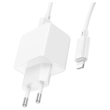 Сетевое зарядное устройство с кабелем HOCO CS11A Ocean single port charger set(iP) White (6942007603577) фото №3