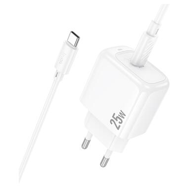 Сетевое зарядное устройство с кабелем HOCO CS53A Surplus single port PD25W charger set(C to C) White (6942007631501) фото №6
