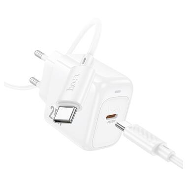 Сетевое зарядное устройство с кабелем HOCO CS53A Surplus single port PD25W charger set(C to C) White (6942007631501) фото №5
