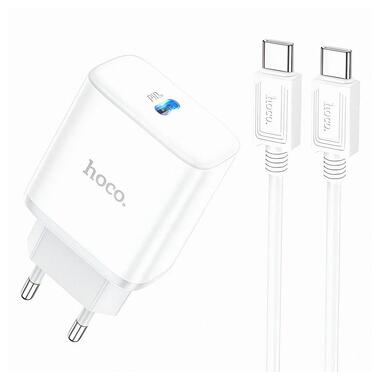 Зарядное устройство Hoco C103A (2 USB c кабелем Type-C) White фото №1