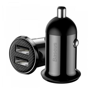 АЗУ Baseus Grain Pro Car Charger (Dual USB 4.8A ) Black CCALLP-01 фото №1