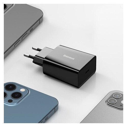 Зарядний пристрій Baseus USB-C Wall Charger 1С 20W Black (CCFS-SN01) фото №6