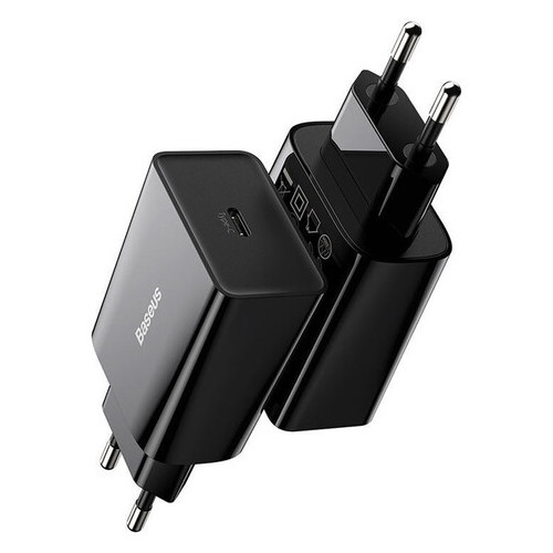 Зарядний пристрій Baseus USB-C Wall Charger 1С 20W Black (CCFS-SN01) фото №4