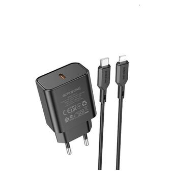 Мережевий зарядний пристрій Borofone BA71A charger set(C to iP) Black (BA71ACLB) фото №1
