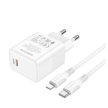 Мережевий зарядний пристрій Borofone BA77A charger set(C to iP) White (6941991101281) фото №2