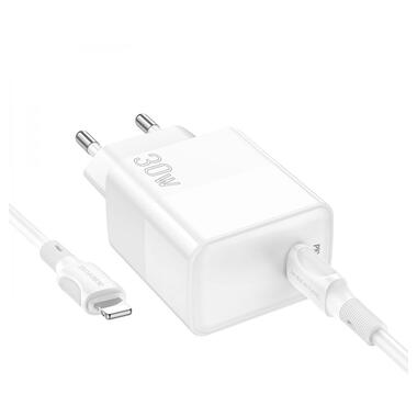Мережевий зарядний пристрій Borofone BA77A charger set(C to iP) White (6941991101281) фото №1