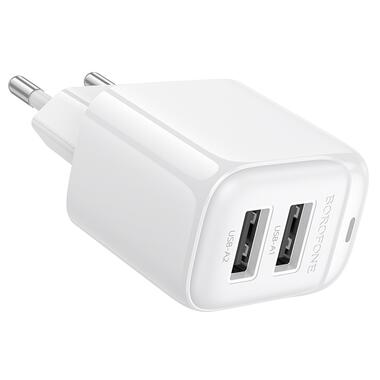 Сетевое зарядное устройство BOROFONE BAS41A Potential dual-port charger White (6941991113741) фото №5