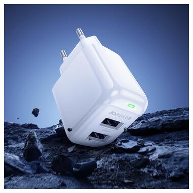 Сетевое зарядное устройство BOROFONE BAS41A Potential dual-port charger White (6941991113741) фото №9