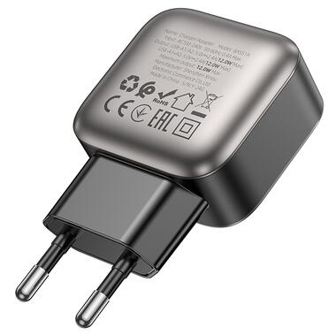 Сетевое зарядное устройство BOROFONE BAS51A Absolute dual-port charger Black (6941991116100) фото №7