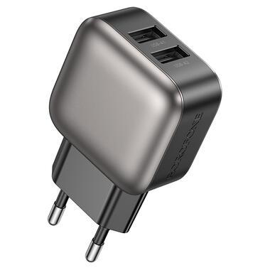 Сетевое зарядное устройство BOROFONE BAS51A Absolute dual-port charger Black (6941991116100) фото №1
