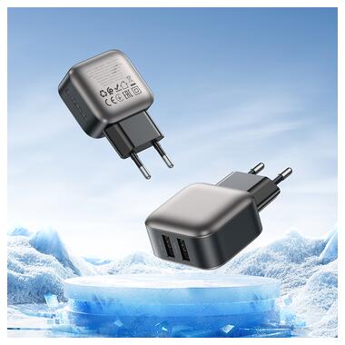 Сетевое зарядное устройство BOROFONE BAS51A Absolute dual-port charger Black (6941991116100) фото №9