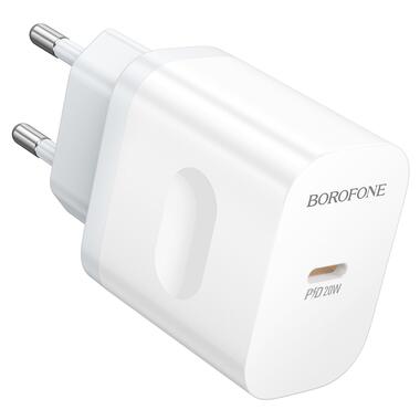 Сетевое зарядное устройство BOROFONE BA99A Breeze single port PD20W charger White (6941991121357) фото №3