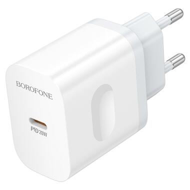 Сетевое зарядное устройство BOROFONE BA99A Breeze single port PD20W charger White (6941991121357) фото №5
