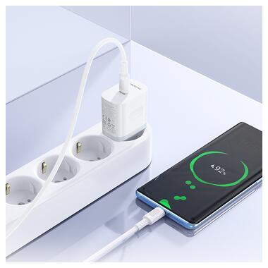 Сетевое зарядное устройство с кабелем BOROFONE BA99A Breeze single port PD20W charger set(C to C) White (6941991121371) фото №8