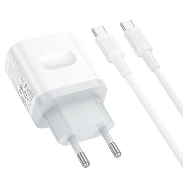 Сетевое зарядное устройство с кабелем BOROFONE BA99A Breeze single port PD20W charger set(C to C) White (6941991121371) фото №6