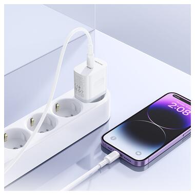 Сетевое зарядное устройство с кабелем BOROFONE BA99A Breeze single port PD20W charger set(C to iP) White (6941991121364) фото №8