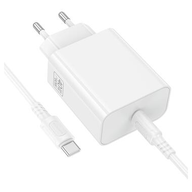 Сетевое зарядное устройство с кабелем BOROFONE BA109A Star single port PD40W charger set (C to C) (EU) White (6941991126895) фото №5