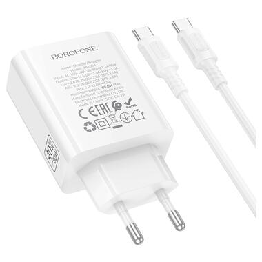 Сетевое зарядное устройство с кабелем BOROFONE BA109A Star single port PD40W charger set (C to C) (EU) White (6941991126895) фото №6