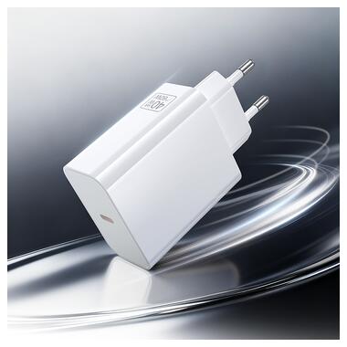 Сетевое зарядное устройство с кабелем BOROFONE BA109A Star single port PD40W charger set (C to C) (EU) White (6941991126895) фото №9