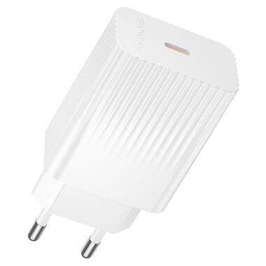 Сетевое зарядное устройство BOROFONE BAS75A Source single port PD30W charger (EU) White (6941991122828) фото №1