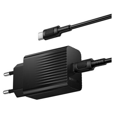 Сетевое зарядное устройство BOROFONE BAS75A Source single port PD30W charger set (C to C) (EU) Black (6941991122859) фото №3