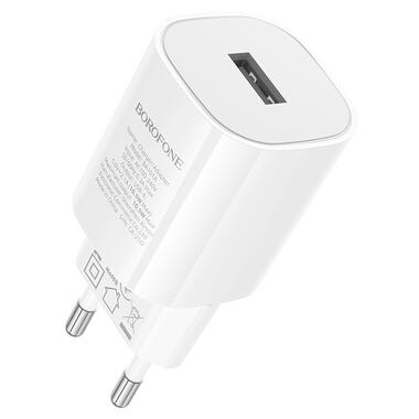 Сетевое зарядное устройство BOROFONE BA101A Pudding single port charger (EU) White (6941991124013) фото №3