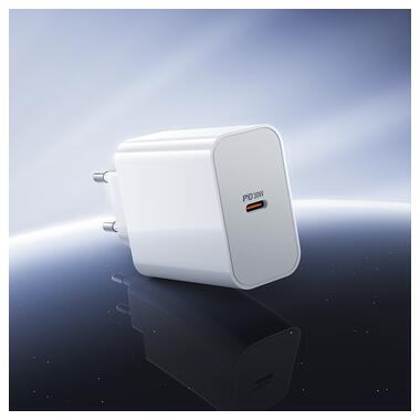 Сетевое зарядное устройство BOROFONE BA107A Stellar single port PD30W charger (EU) White (6941991125348) фото №9