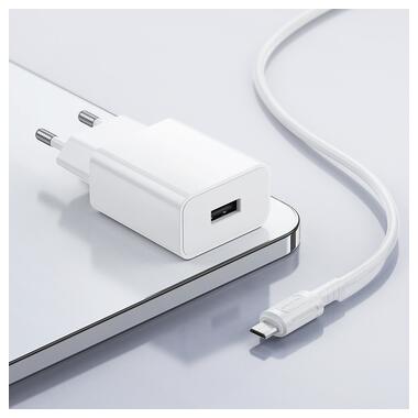 Сетевое зарядное устройство BOROFONE BA110A Lemi single port charger set (Micro) (EU) White (6941991126956) фото №9