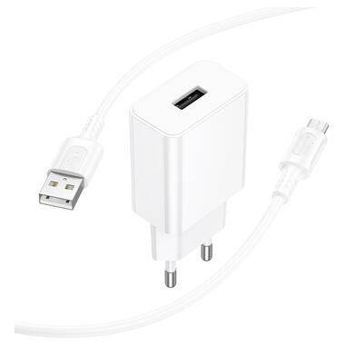 Сетевое зарядное устройство BOROFONE BA110A Lemi single port charger set (Micro) (EU) White (6941991126956) фото №5