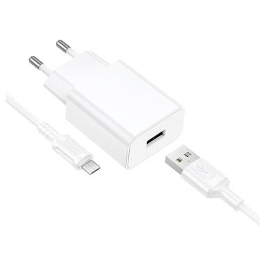 Сетевое зарядное устройство BOROFONE BA110A Lemi single port charger set (Micro) (EU) White (6941991126956) фото №3
