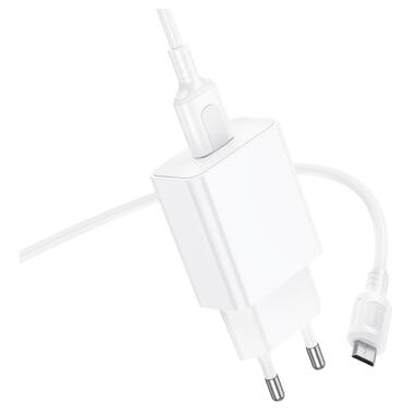 Сетевое зарядное устройство BOROFONE BA110A Lemi single port charger set (Micro) (EU) White (6941991126956) фото №4