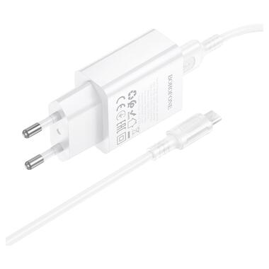 Сетевое зарядное устройство BOROFONE BA110A Lemi single port charger set (Micro) (EU) White (6941991126956) фото №6