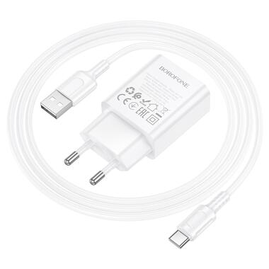 Сетевое зарядное устройство BOROFONE BA110A Lemi single port charger set (Type-C) (EU) White (6941991126963) фото №7