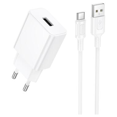 Сетевое зарядное устройство BOROFONE BA110A Lemi single port charger set (Type-C) (EU) White (6941991126963) фото №1