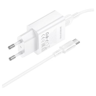 Сетевое зарядное устройство BOROFONE BA110A Lemi single port charger set (Type-C) (EU) White (6941991126963) фото №6