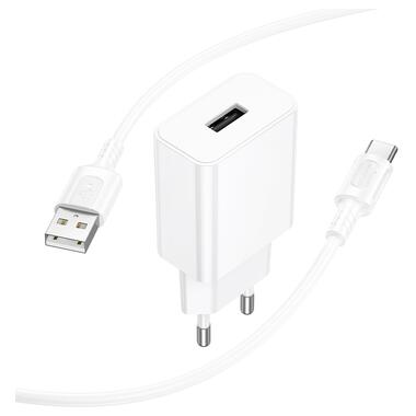 Сетевое зарядное устройство BOROFONE BA110A Lemi single port charger set (Type-C) (EU) White (6941991126963) фото №5