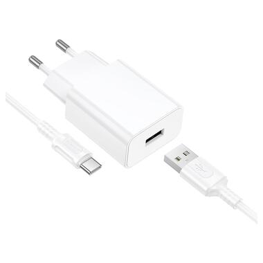 Сетевое зарядное устройство BOROFONE BA110A Lemi single port charger set (Type-C) (EU) White (6941991126963) фото №3
