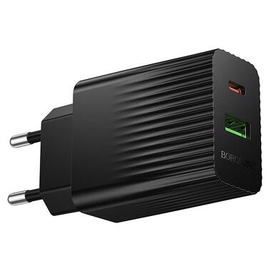 Сетевое зарядное устройство BOROFONE BAS74A Source PD20W+QC3.0 charger (EU) Black (6941991122750) фото №3