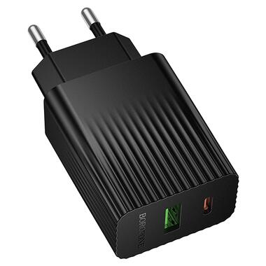 Сетевое зарядное устройство BOROFONE BAS74A Source PD20W+QC3.0 charger (EU) Black (6941991122750) фото №1