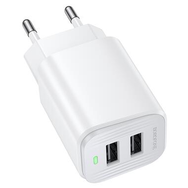 Сетевое зарядное устройство BOROFONE BAS81A Star dual-port charger (EU) White (6941991126635) фото №3